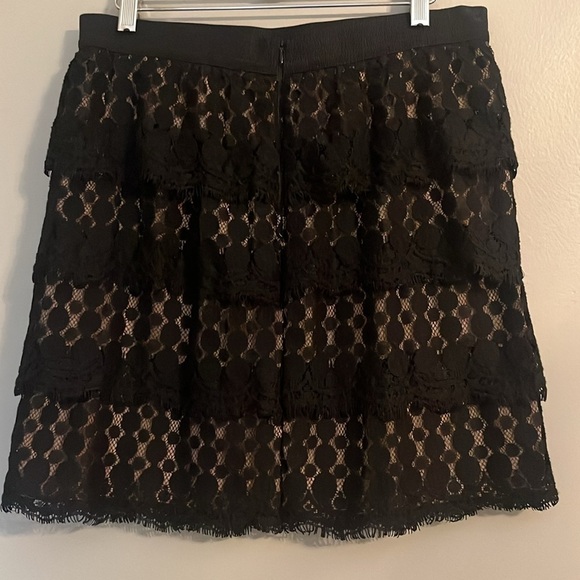 NWT Ann Taylor Petite Eyelash Lace Skirt Black & Tan Size 10P - Picture 2 of 9